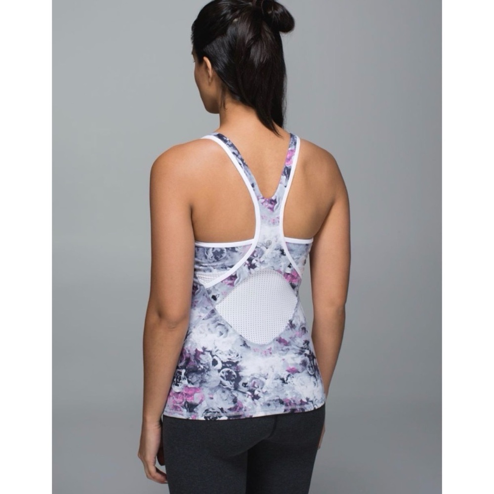 Lululemon Crossback Tank Moody Mirage White Deep Navy / White 8 - Picture 2 of 11